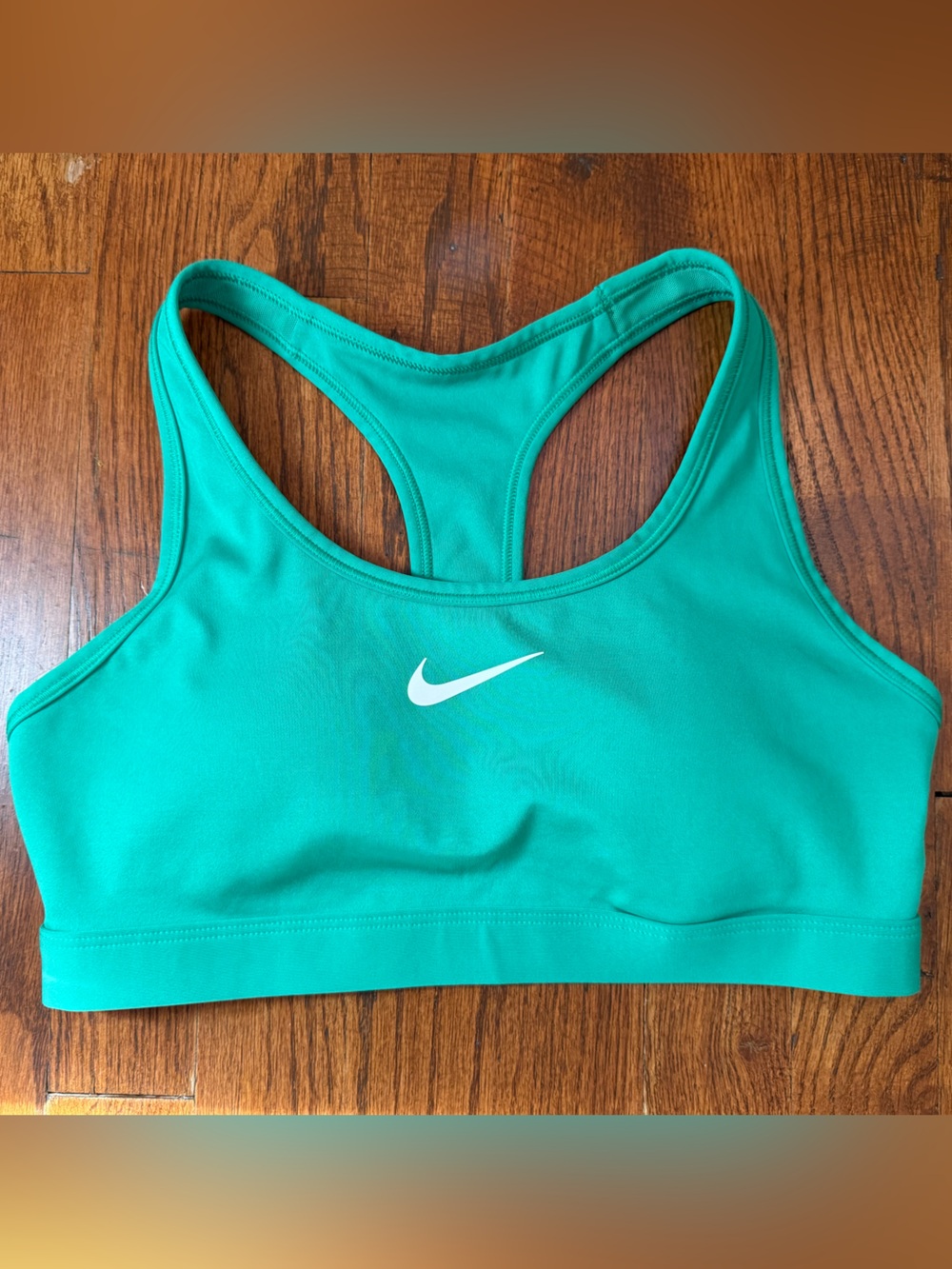 Nike Kelly Green Racerback Sports Bra with White Swoosh